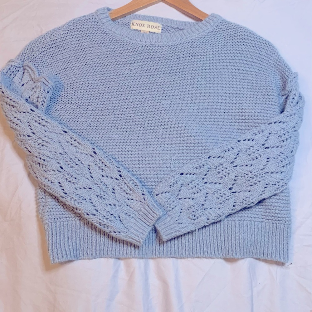 light blue sweater!!! cute cutouts in arms!!!